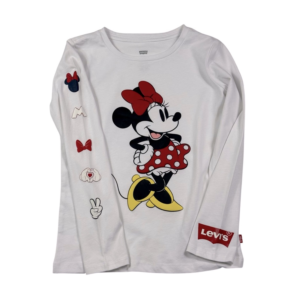 Disney Minnie Mouse Girl Kids 6X Long Sleeve, Tee with detail sleeve by Levi’s